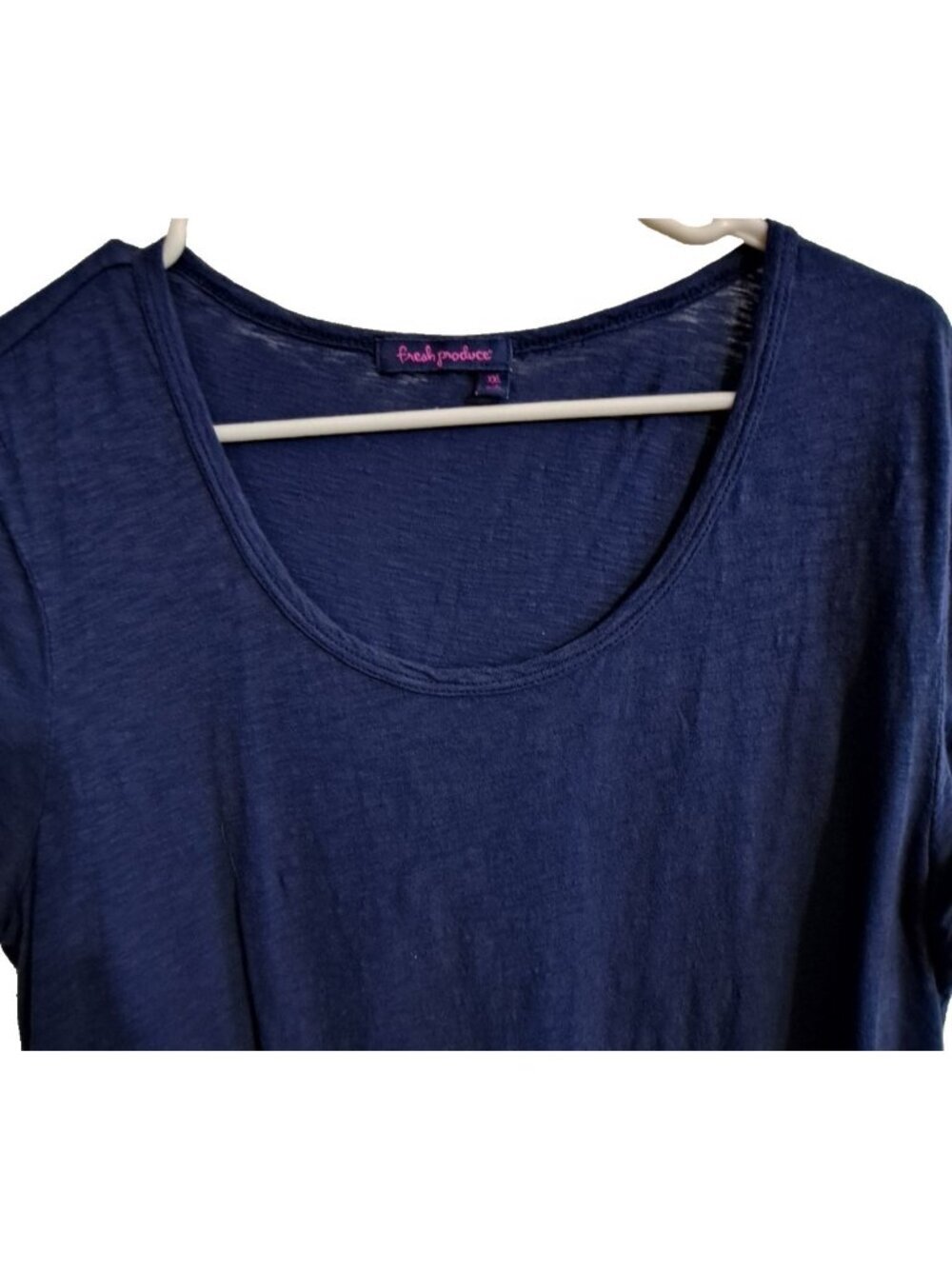 Fresh Produce Women's 2XL Blue Short Sleeve Tunic Asymmetrical Hem - Picture 4 of 7